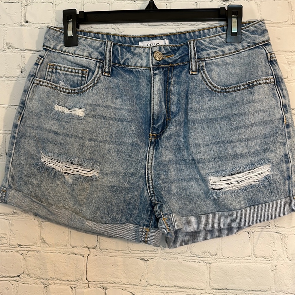 Cello distressed cuffed shorts